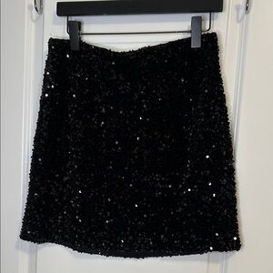 RW&CO. Black Sequin Mini Skirt